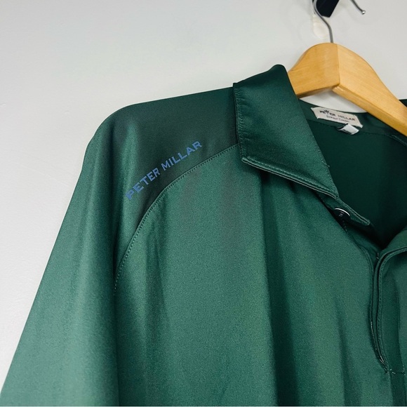 Peter Millar Green Jersey Knit Summer Comfort Golf Polo 2X - Picture 4 of 9